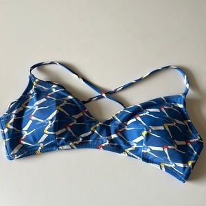 J Crew Synchronized Swim Print Bikini Top
